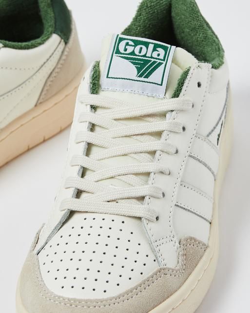 Gola Eagle Womens Off White Green Casual Trainers - 5 UK