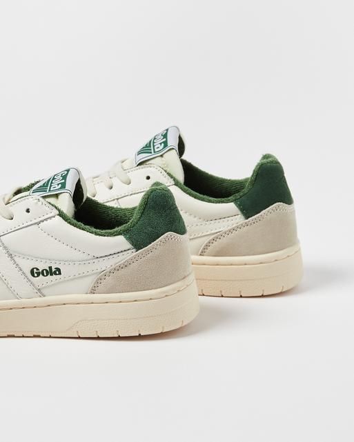 Gola Eagle Womens Off White Green Casual Trainers - 5 UK
