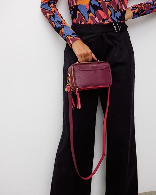 Lola Waves Strap Red & Pink Cross Body Bag | Oliver Bonas US