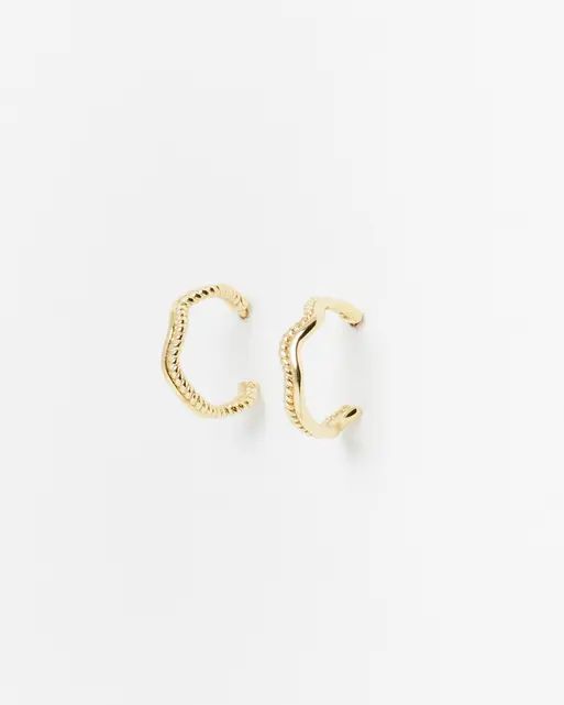 Anita Gold Small Chunky Twist Hoop Earrings - Waterproof Earrings