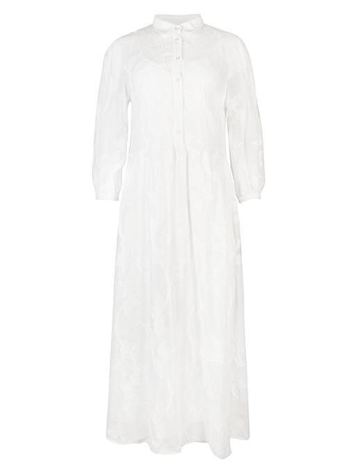Floral Interest White Maxi Shirt Dress | Oliver Bonas