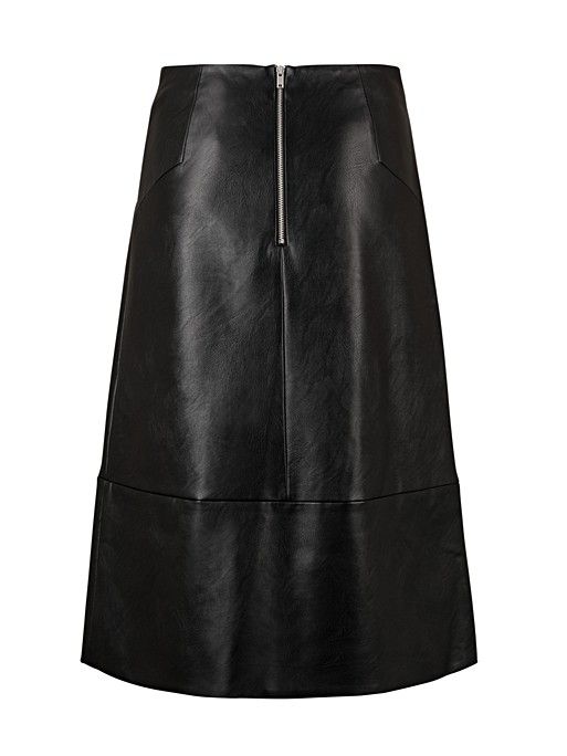 Rowe Vegan Leather Midi Skirt | Oliver Bonas