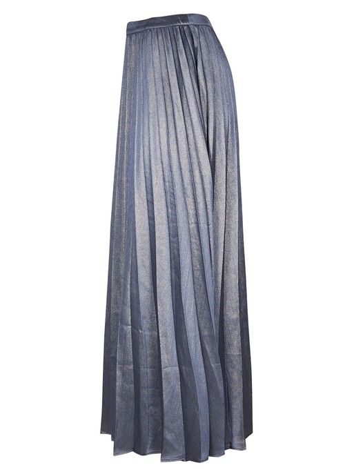 Sparkle Blue Pleated Midi Skirt | Oliver Bonas