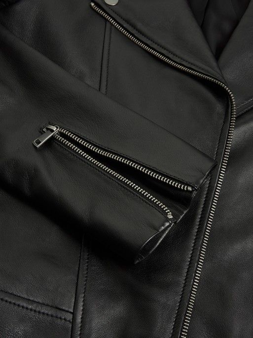 Lab London Black Leather Biker Jacket | Oliver Bonas
