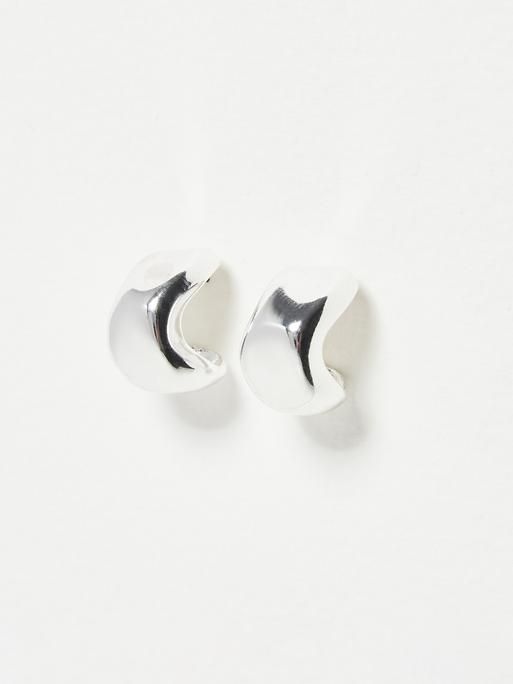 Man Ray Lampshade Spiral Silver Earrings