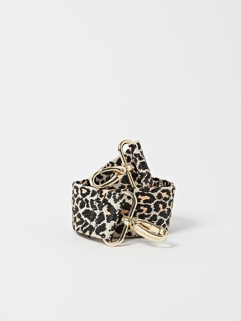 Alphabet Initial Leopard Print Brown Bag Charm