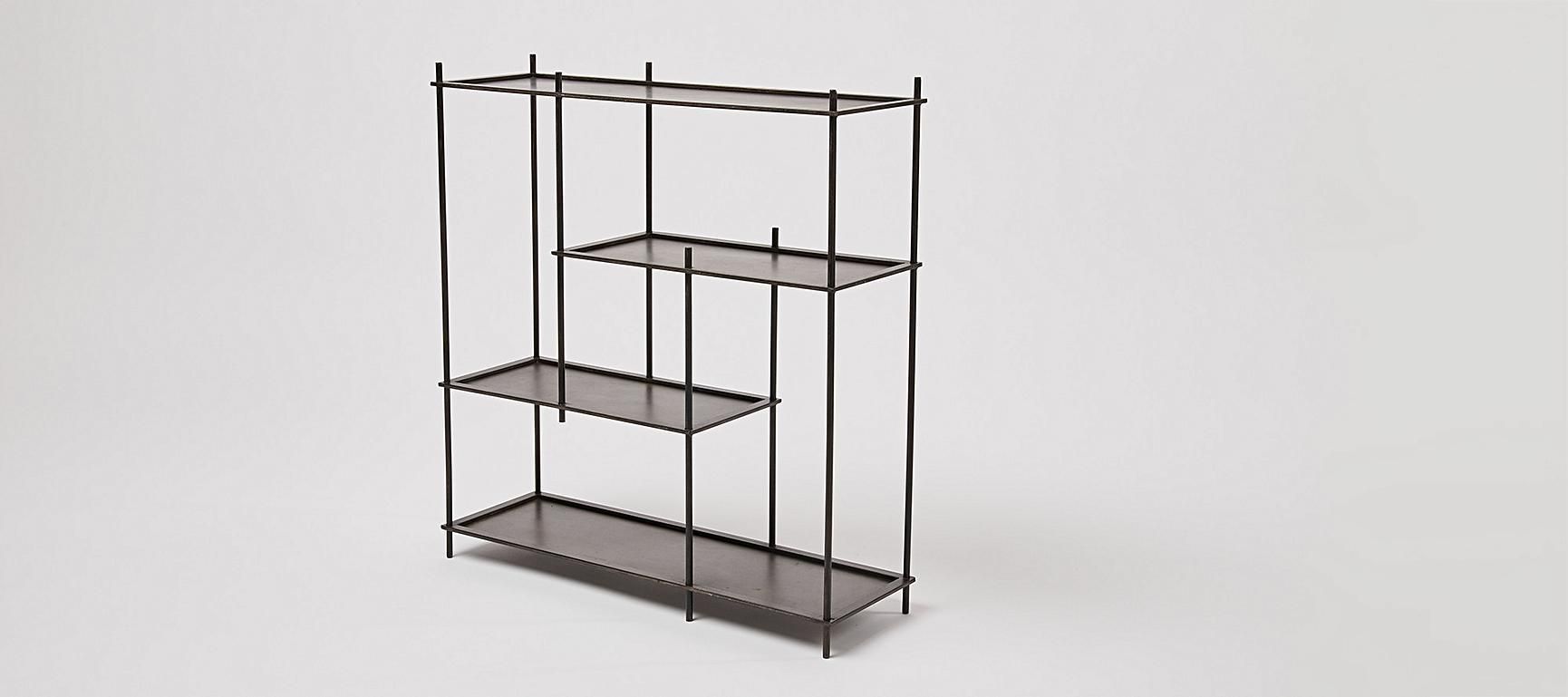 Black Multi Tier Metal Standing Shelf Unit | Oliver Bonas