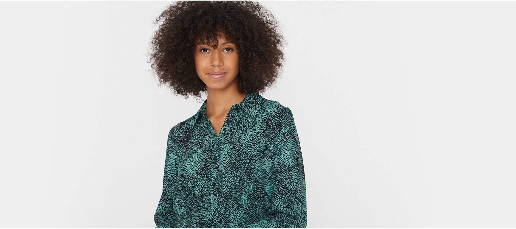 Animal Spot Print Green Midi Shirt Dress | Oliver Bonas
