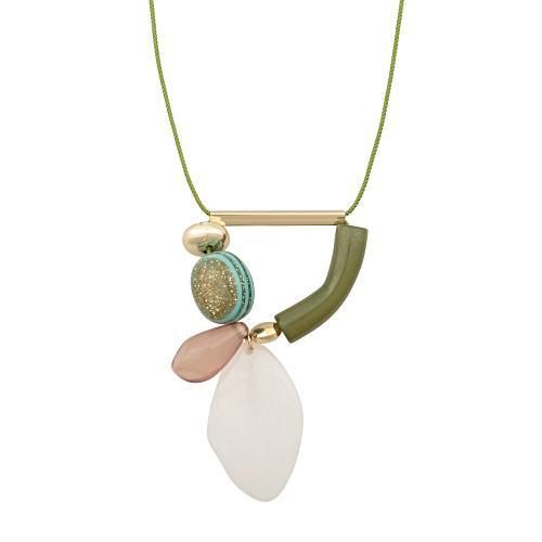 Aubrey Cord & Multi Bead Drop Necklace | Oliver Bonas
