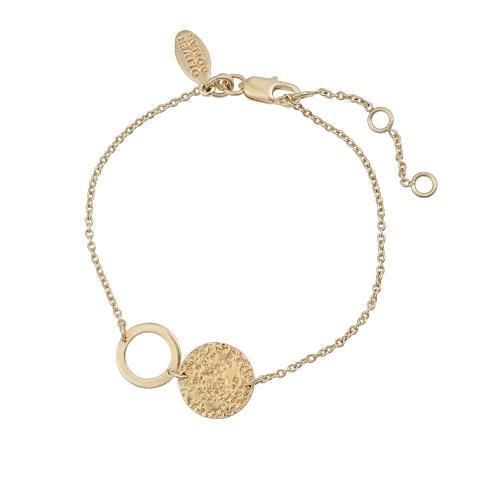 Anatola Textured Disc & Circle Gold Plated Bracelet | Oliver Bonas