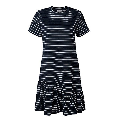 Roaming Navy Striped T-Shirt Dress | Oliver Bonas