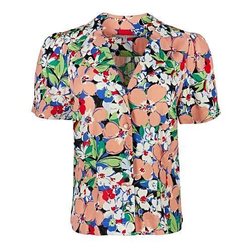 Patched Floral Print Short Sleeved Shirt | Oliver Bonas