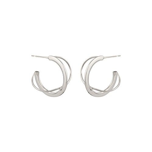 Caspian Silver Twist Hoop Earrings | Oliver Bonas