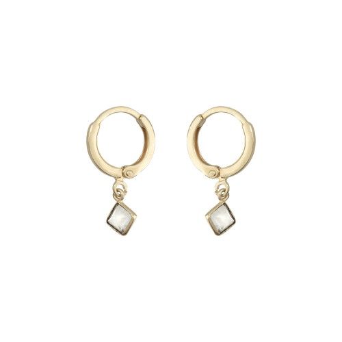 Abhi Stone Drop Gold Plated Hoop Earrings | Oliver Bonas