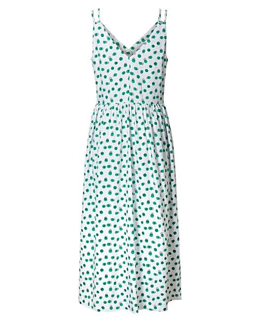 Calming Green Spot Fit & Flare Midi Dress | Oliver Bonas
