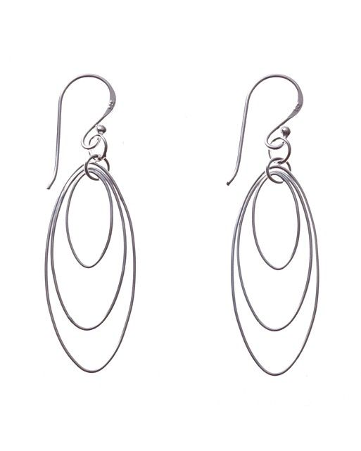 Silver Oval Drop Earrings | Oliver Bonas