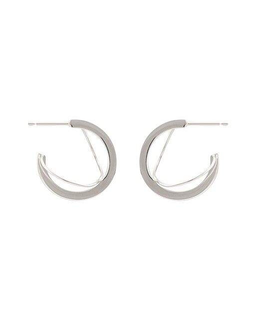 Caspian Silver Twist Hoop Earrings | Oliver Bonas