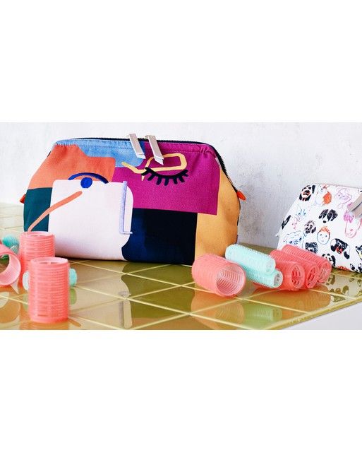 Face Puzzle Printed Wash Bag | Oliver Bonas