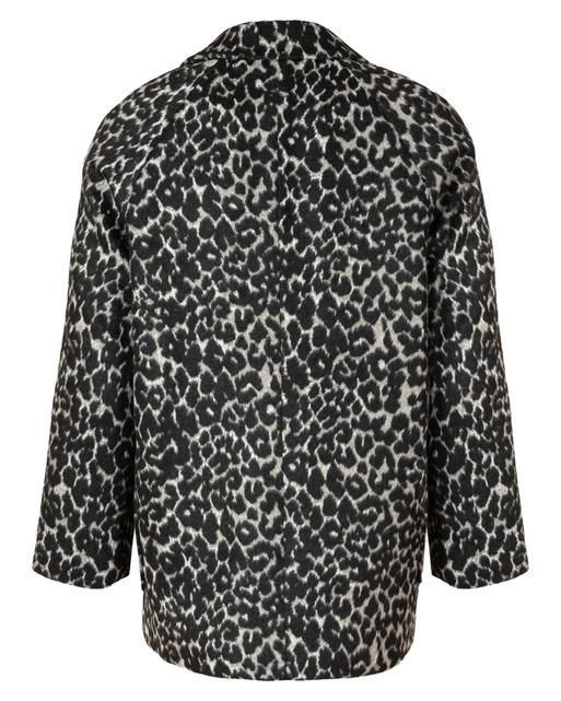 Wool Blend Leopard Print Grey Coat | Oliver Bonas