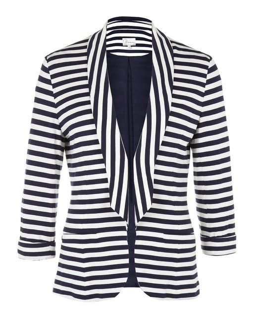 Relaxed Stripe Jersey Jacket by Poem | Oliver Bonas