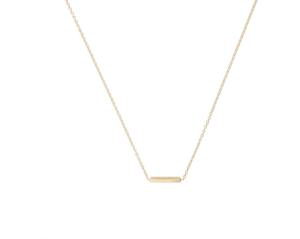 Gold Tiny Bar Necklace | Oliver Bonas