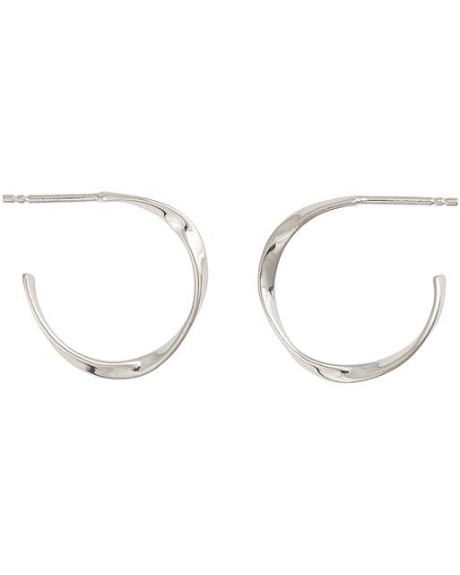 Spiral Twisted Silver Hoop Earrings | Oliver Bonas